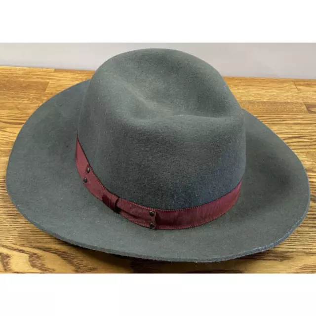 Genie by Eugenia Kim Womens Brim Fedora Hat Wool Gray Grossgrain Ribbon One Size