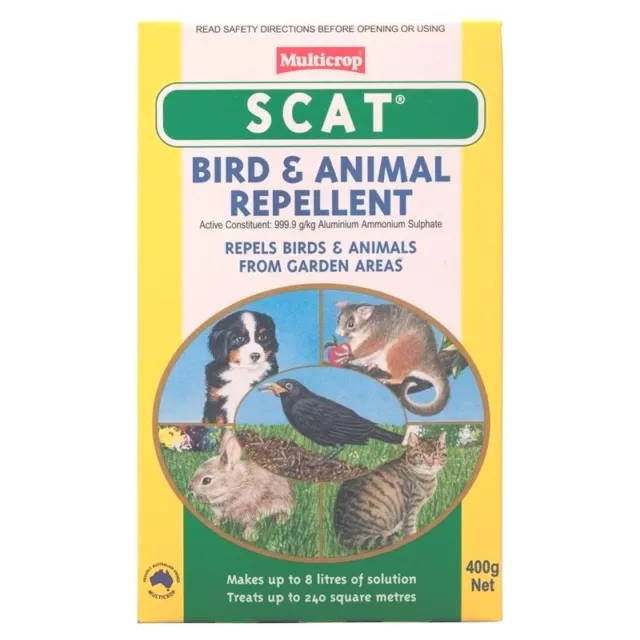 BIRD & ANIMAL REPELLANT 400g Multicrop Scat Repels Birds & Animals from Crops