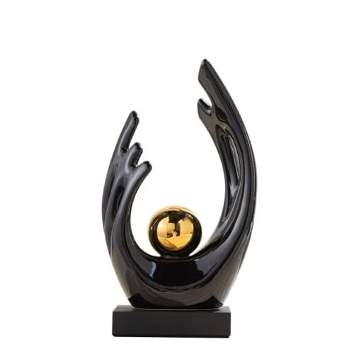 Home Decor Ceramic Statue Black Modern Abstract Art Table Decoration Dining Room