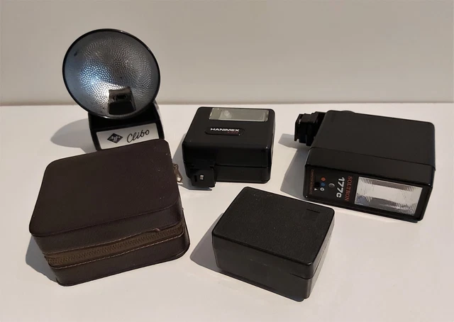 6x VINTAGE Collection of Flashes for cameras. OLYMPUS. untested.
