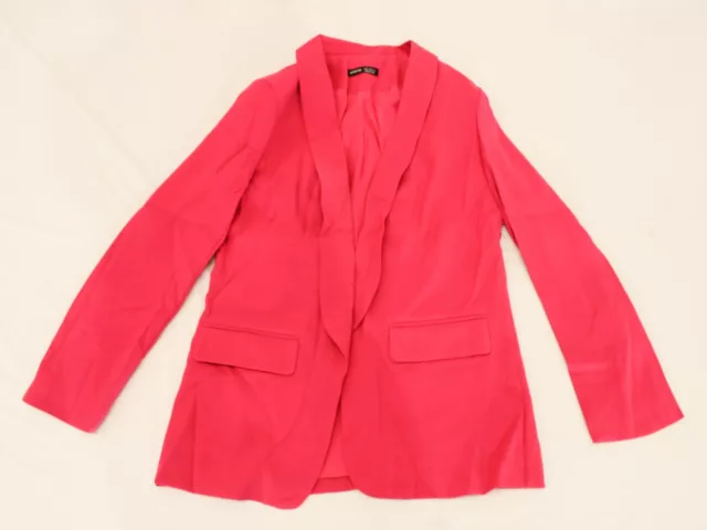 Shein Women's Regular Fit Prive Solid Shawl Collar Blazer JJ4 Hot Pink Small