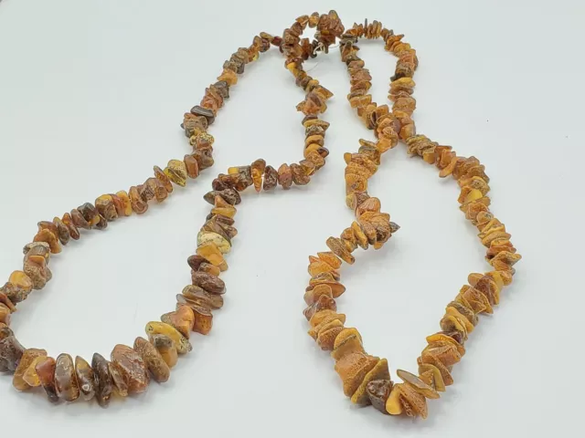 Ancient Amber Beaded Necklace Lot Of 2