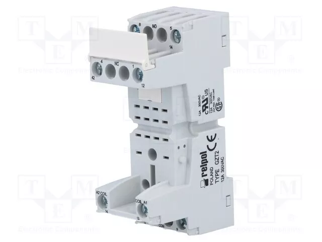 Socket 300VAC 12A Pin: 8 Mounting: din, for Panels GZT2 Electromagnetic Rela