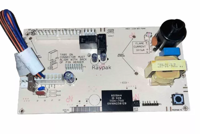 Raypak 601944 Pool/Spa Heater PCB Control Circuit Board 1134-700