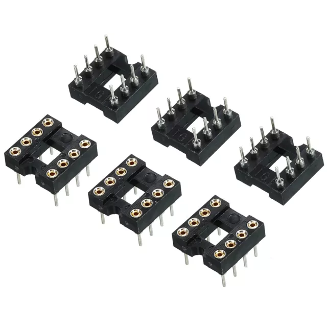 DIP IC Chip Socket Adapter Round Pin 8P 2.54mm Pitch IC Socket, 6 Pack