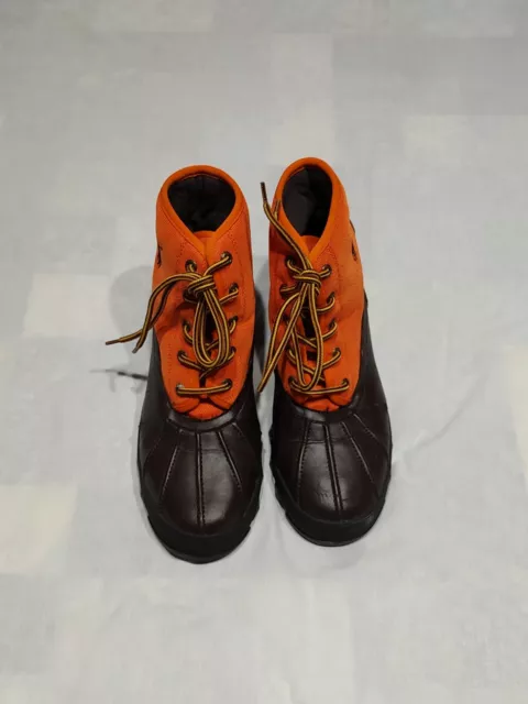 VTG POLO RALPH Lauren Orange Brown Woodward Duck Boots Mens 6 $49.99 ...