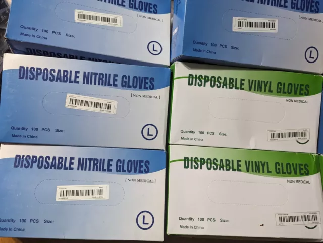 100 guantes de nitrilo premium, libre de látex, libre de polvo.  Guantes de nitrilo premium