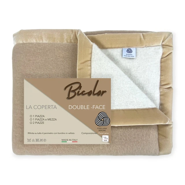 Lot de 4 couvertures authentiques PURE LAINE VIERGE - Linge de maison