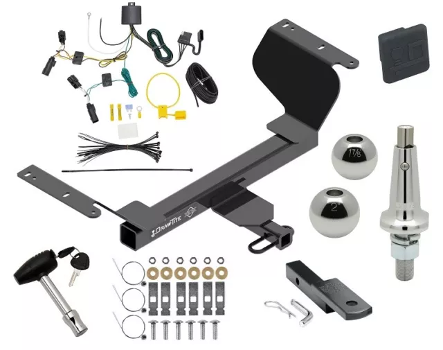 Trailer Hitch For 18-23 Terrain Exc Diesel w/ Wiring 2" + 1-7/8" Ball Lock Cover
