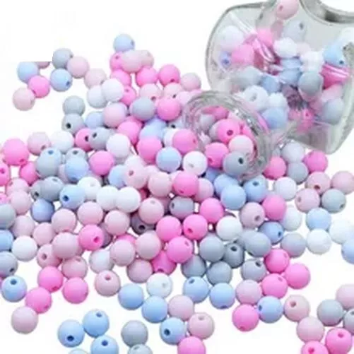 Round Silicone Beads 9mm Colorful Bead Baby Dummy Soother Jewelry Charms 50Pcs