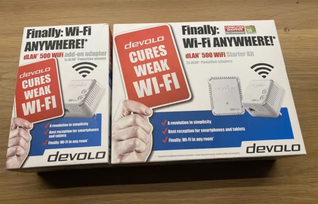 Devolo 9626 Dlan 550 Wi-Fi Add-On Powerline Adapter (Euro Plug)