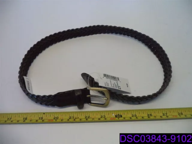 New w Tags The Childrens Place Boys 4 - 7 Braided Brown Leather Gold Buckle Belt