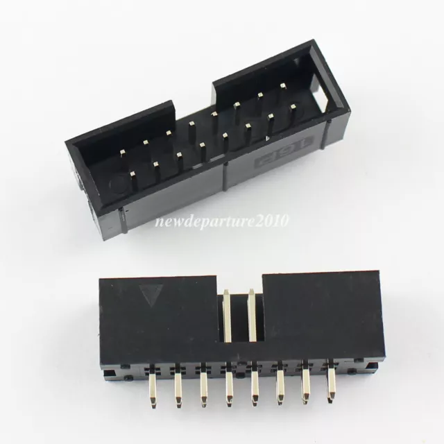 10 Pcs 2.54mm 2x8 Pin 16 Pin Straight Male Shrouded PCB Box header IDC Socket