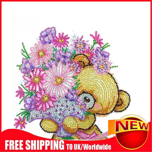 Partial Drill Special Shape Cartoon Bear Rhinestone Drawing Kit Home Decoration