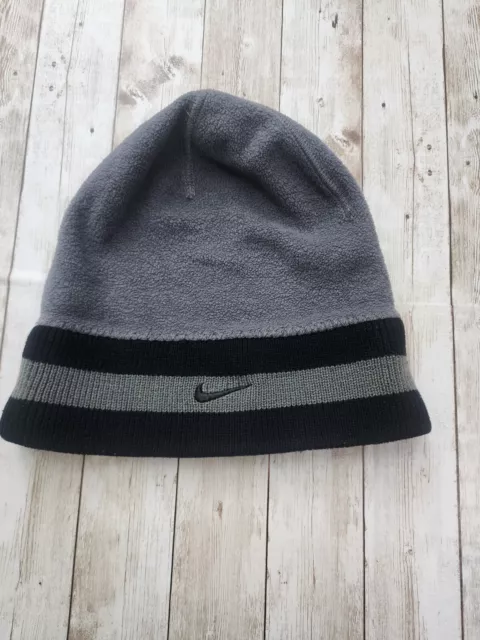Nike Gray Black Striped Beanie