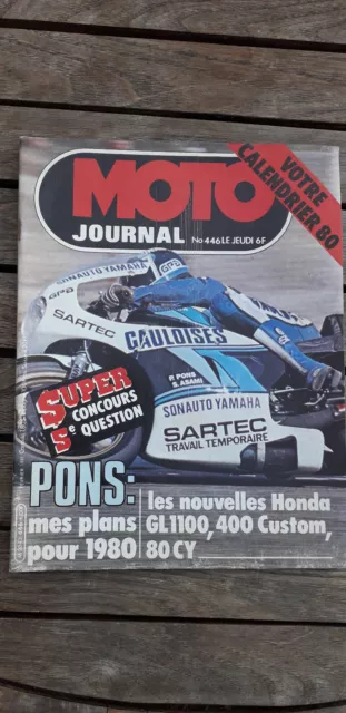 MOTO JOURNAL 7 fév 80 n° 446 Essai KAWASAKI 125 KX UNITRACK CROSS. Calendrier 80