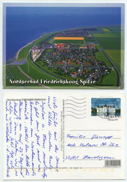 59439 - North Sea resort Friedrichskoog-Spitze - aerial view - postcard, run