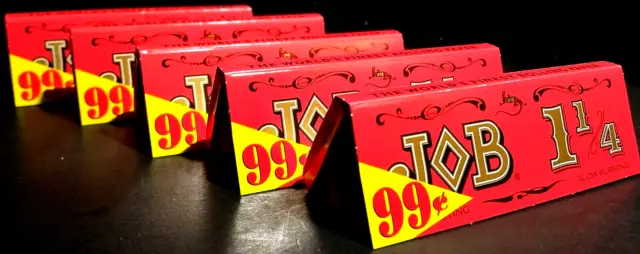 JOB  Original "Orange" 1 1/4 Slow Burning Rolling Papers 5 Packs 24pp FREE2Ship!