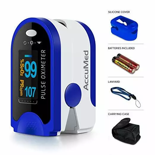 AccuMed CMS-50D Finger Pulse Oximeter Blood Oxygen SpO2 Sports Aviation Monitor