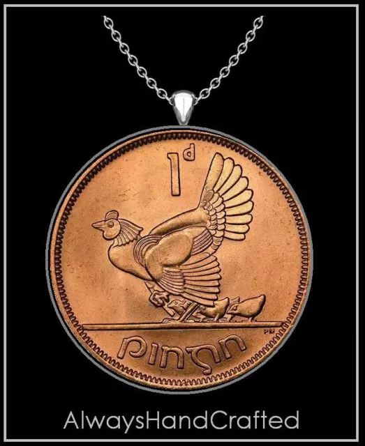 AlwaysHandCrafted IRISH HEN Coin Necklace - ireland vintage copper lucky penny