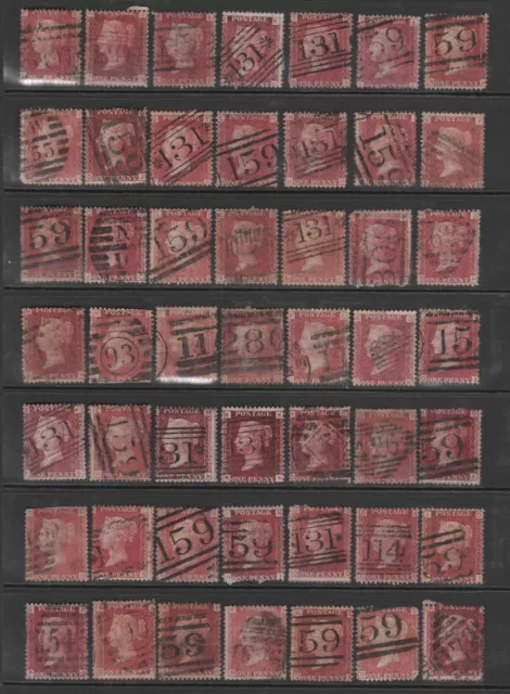 Qv Penny Red Plates - Sg43/44  -  49 Mainly Good Used, Unsorted, As Scan My102