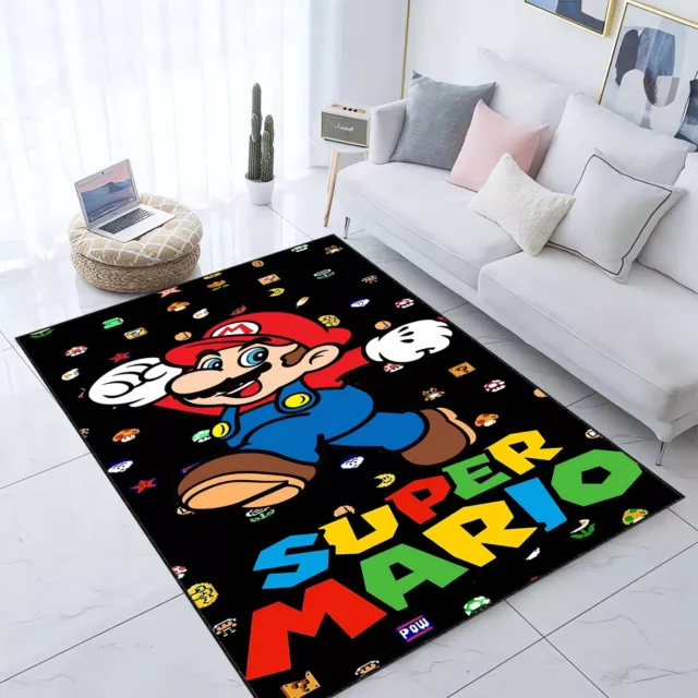 Super Mario Rug, Kids Room Rug, Mario Rug, Animated Cartoon, Gamer Rug, Arcade