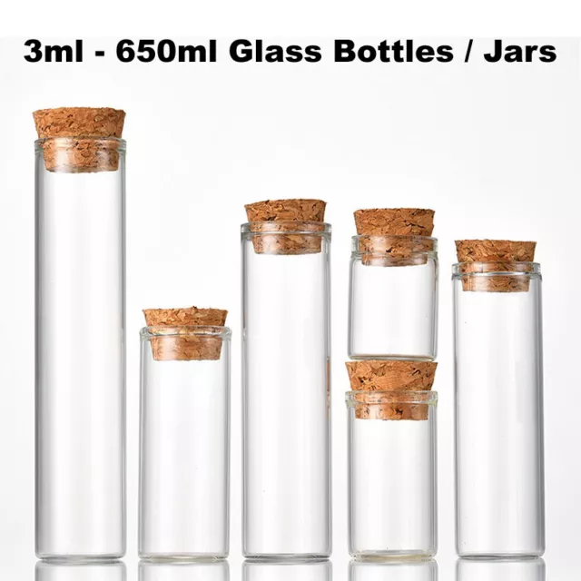 Wholesale 3ml - 650ml Tiny Glass Bottles Empty Bottle Large Kitchen Cork Jars