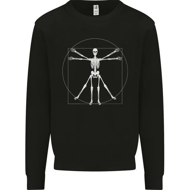 Vitruvian Skeleton Halloween Skull Funny Kids Sweatshirt Jumper
