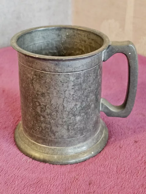 Vintage English Hand Hammered Pewter Beer Tankard Cup Mug Metal Sheffield