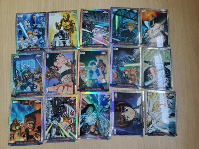 2023 Topps Star Wars Chrome complete 15-card chase set Manga Madness