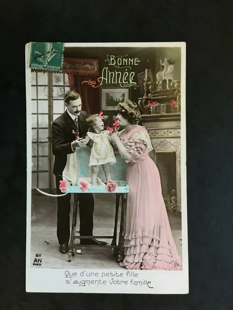 Carte Postale Ancienne animée de 1908 - BONNE ANNEE
