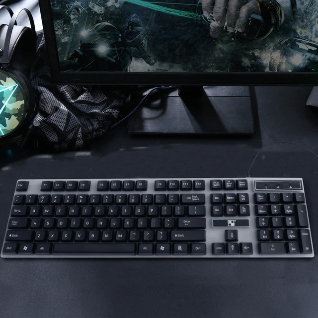 LED KEYBOARD MECHANICAL Backlight Keyboard Kit Pc Keyboard Usb Computer ...