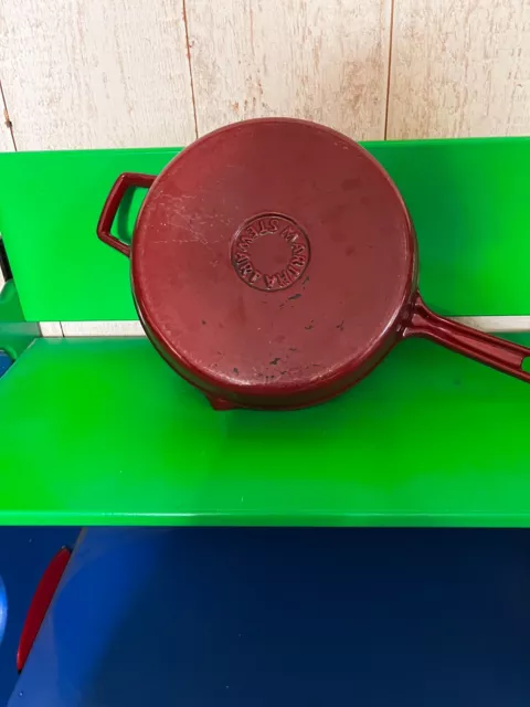 Martha Stewart Collection 12" Cast Iron Red Enamel Skillet Frying Pan