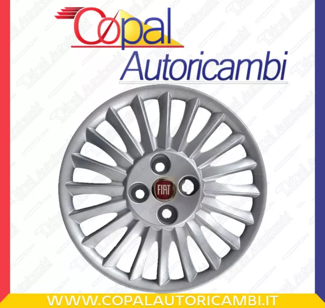 Copricerchio Per Fiat Punto Grande Punto Logo Rosso 15'' Coppa Ruota