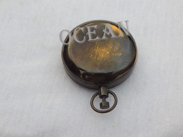 Pocket Compass Nautical Solid Brass Vintage Ship Navigation Push Button Compass