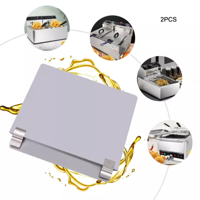 2x Deep Fryer Splash Guard Industrial 800 Degrees Resistance Stainless Steel