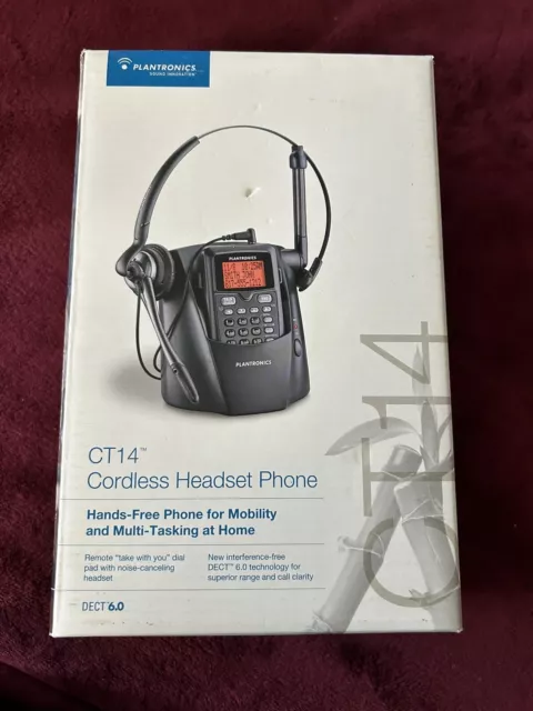 Plantronics CT14 Cordless Headset Phone DECT 6.0 Tested and Working with box
