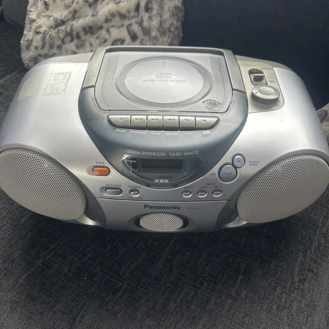 stereo cd system panasonic rx-d15 portable disc radio digital synthesizer silver