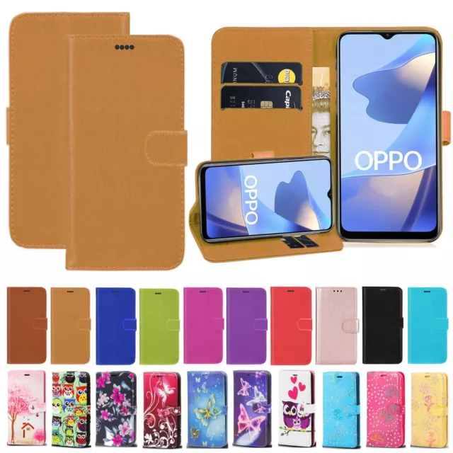 For OPPO A17 A57 5G A77 5G Shockproof Stand Wallet Flip Cover PU Leather Case