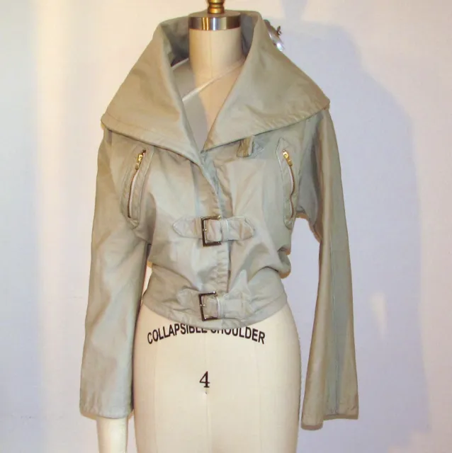 Vintage Stella McCartney Y2K cropped trench coat bomber jacket made in Italy