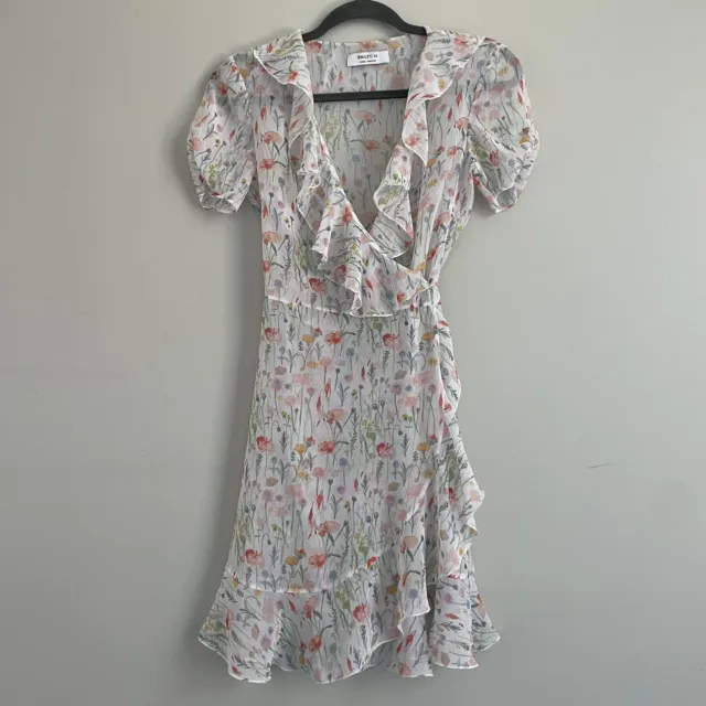 NWOT Bailey 44 In The clouds White Floral Sheer Wrap Dress. Size XS