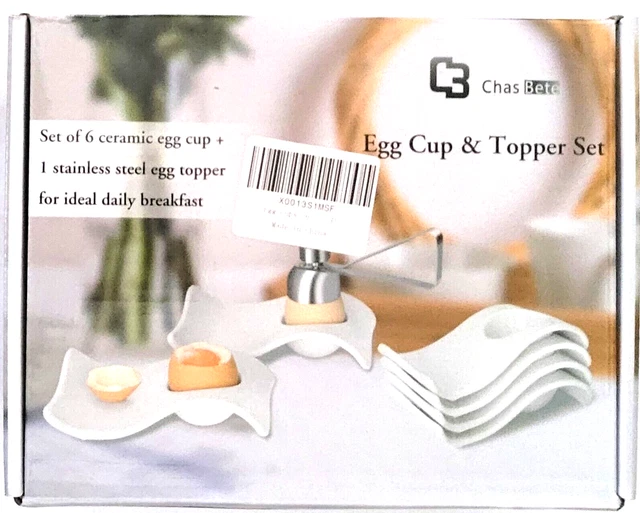 Lustige Eierbecher Set Mit Eieröffner - 4 Bunte Halter + Praktischer Öffner