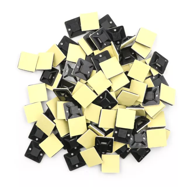 100 Pcs Self Adhesive Cable Tie Mount Base Holder 20 x 20 x 6mm Y.pj