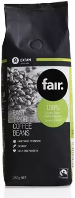 Oxfam Fair Coffee Beans Fairtrade Organic East Timor 250G