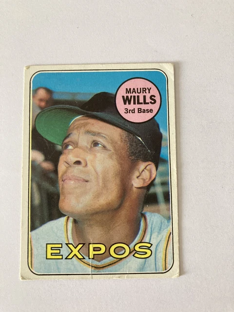 1969 Topps MAURY WILLS Vintage Base Card #45 EXPOS HOF