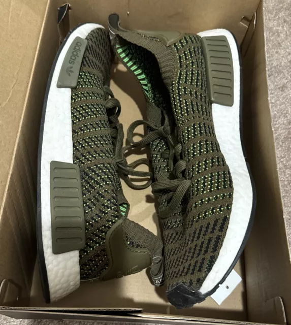 Adidas Nmd R1 Stlt Pk Trace Cargo Green Olive Sz 11 Cq2389 Primeknit