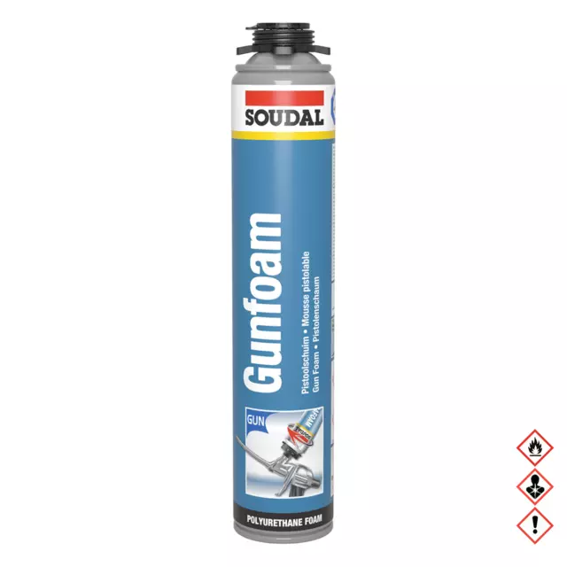 Soudal Bauschaum Pistolenschaum Montageschaum SET 750ml Pistole Reiniger 3