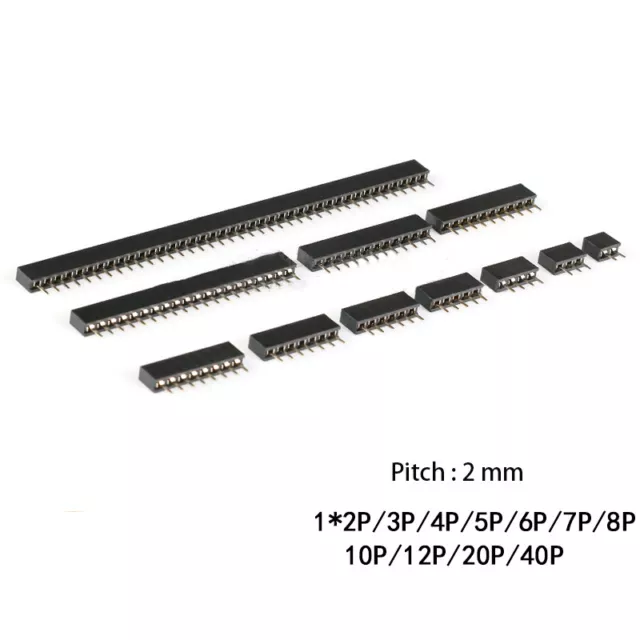 Single Row Female PCB Header Sockets 2.54mm - 2pin...40pin - Pack of 30 50