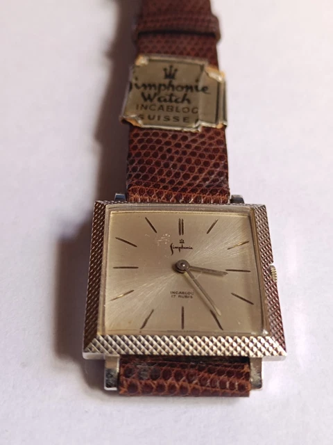 Montre Bracelet JROWA Mécanique 17 Rubis - Cadran Doré - Suisse - Occasion Bon état