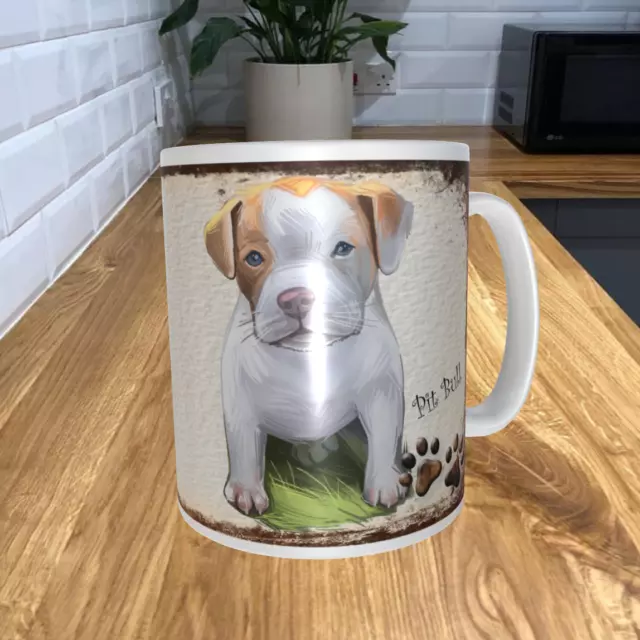 Pit Bull Dog 11oz Coffee Mug My Dog's Rules Theme 933DRMUG